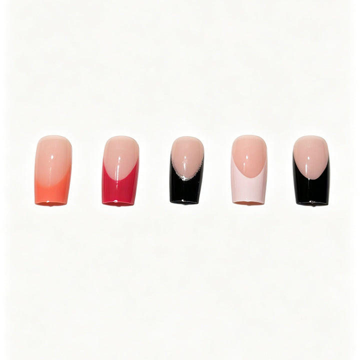 Gradient French Tip Press-On Nail Set Bowlift