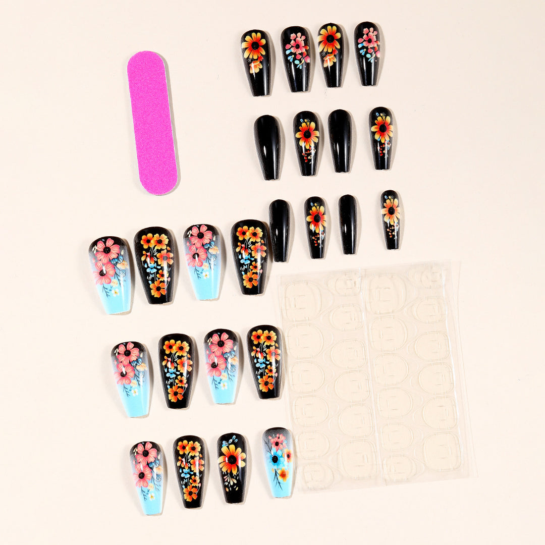 3D Floral Acrylic Nail Art Extensions Bowlift