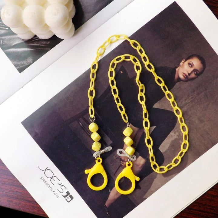 Fashionable glasses holder chain made of plastic with colorful beads Bowlift