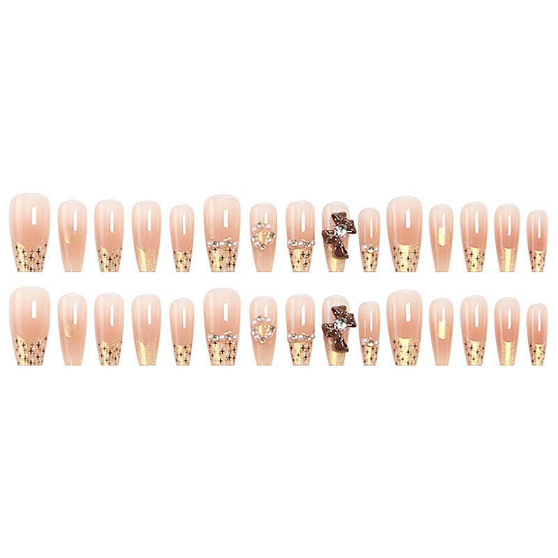 Artificial nail set with elegant appliqués Bowlift