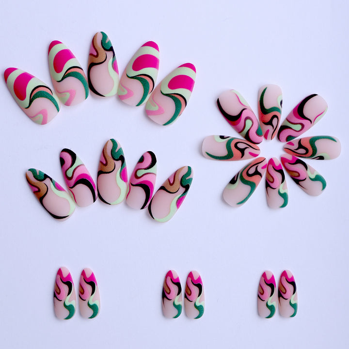 Artificial Nails in Modern Abstract Design Bowlift