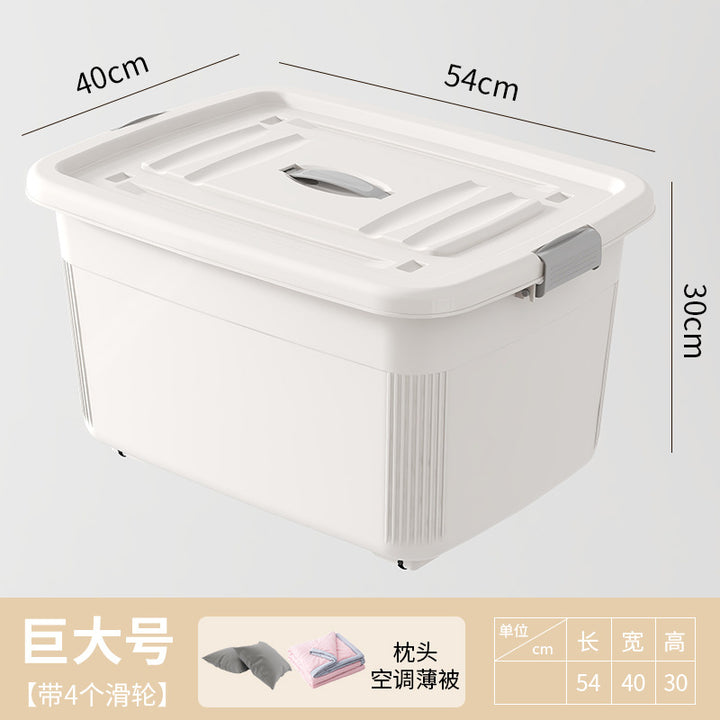 Women's Multifunctional Storage Box with Wheels and Secure Lid Bowlift