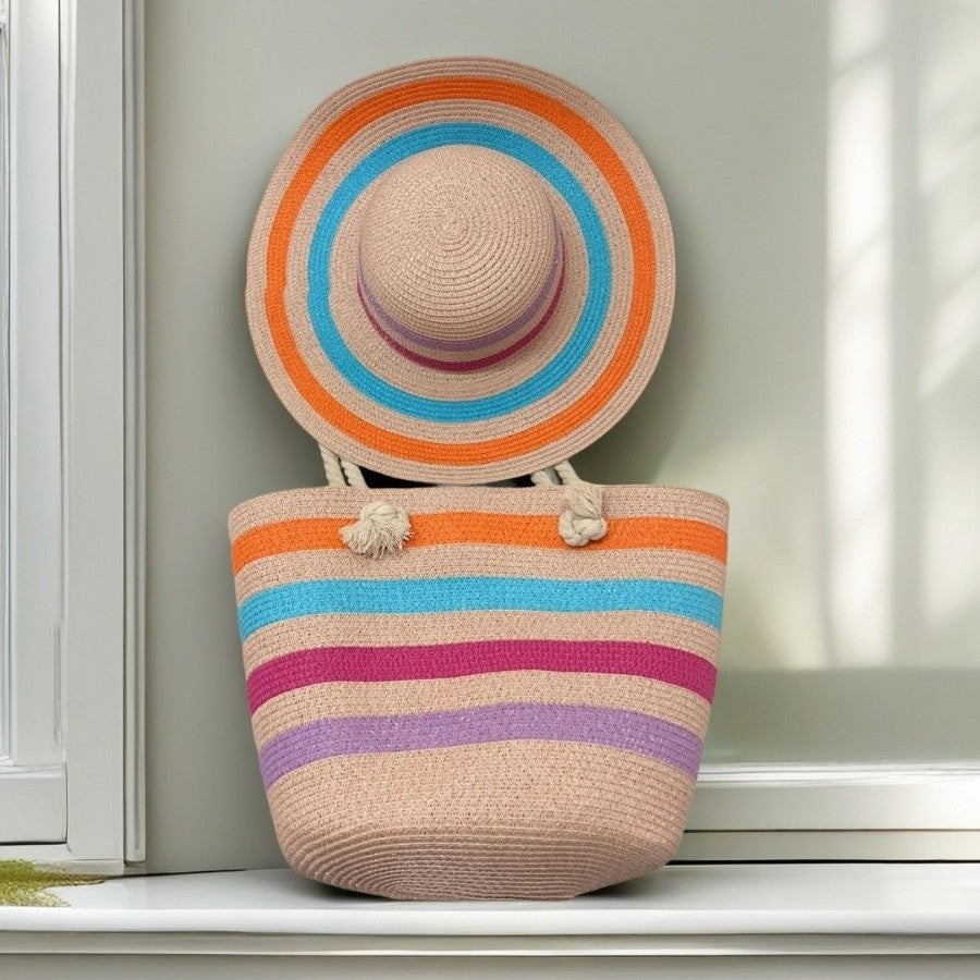 Beach bag with colorful stripes Bowlift