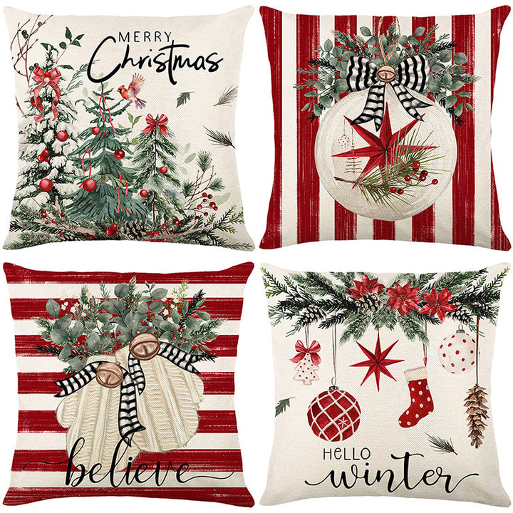 Pastel Christmas Throw Pillow Cover Set Decorative Cushion Covers