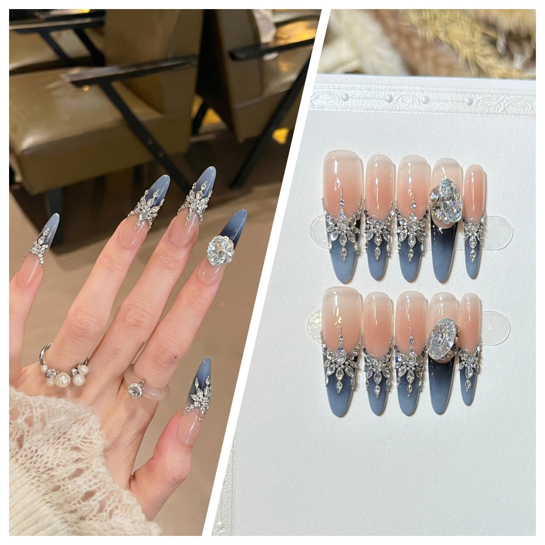 Artistic Stiletto Press-On Nail Set with Charming Patterns Bowlift