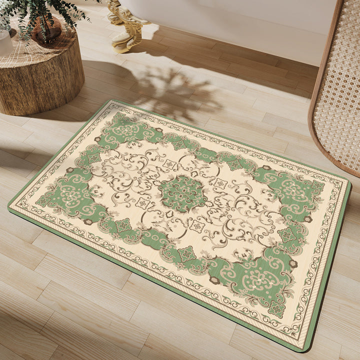 Elegant Floral Pattern Bath Mat Bowlift