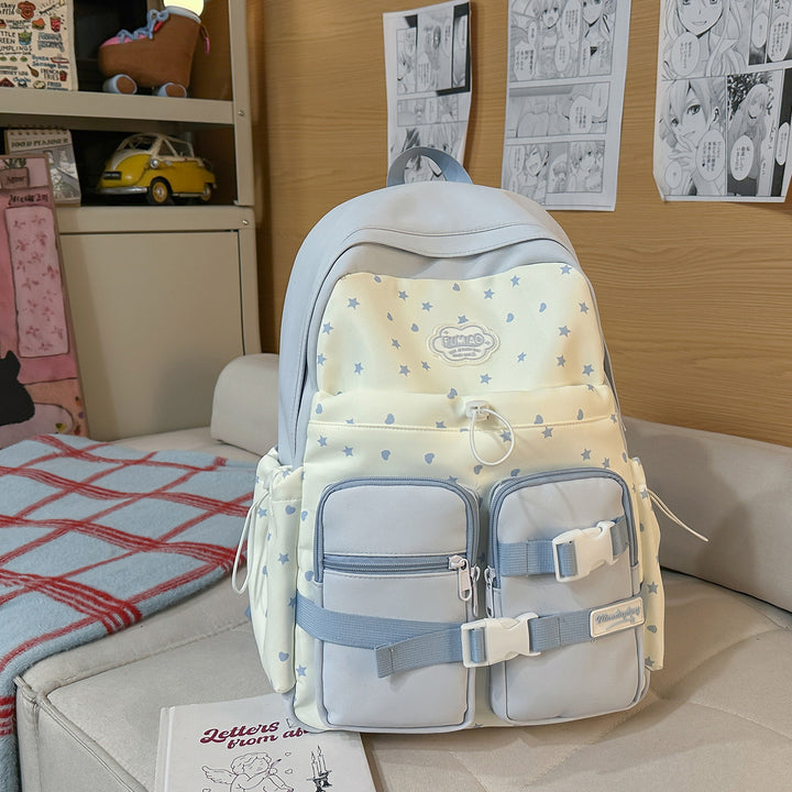 Stylish Star-Patterned Backpack Bowlift