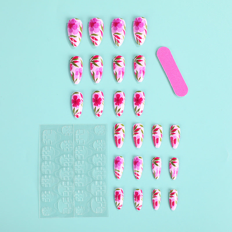 Artificial nails with exciting floral design Bowlift