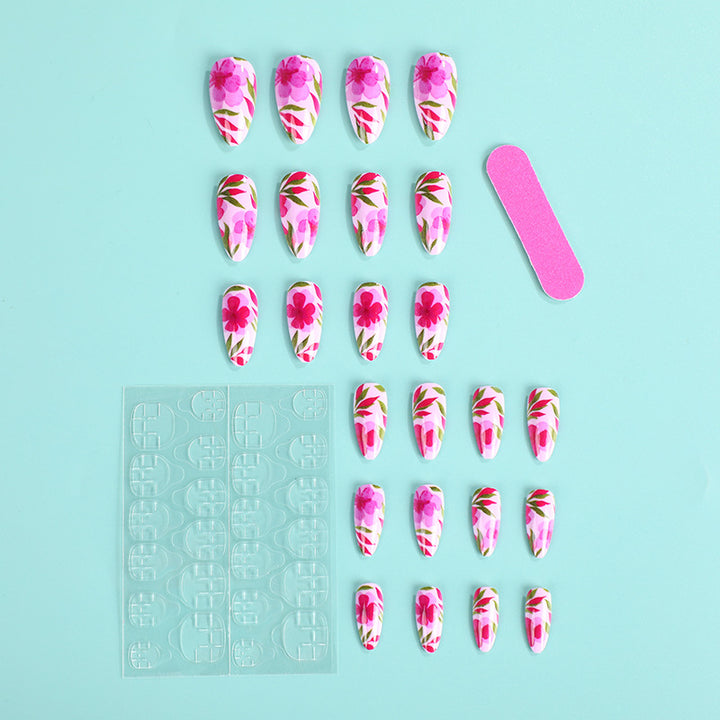 Artificial nails with exciting floral design Bowlift