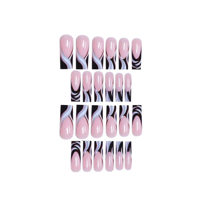 Artistic Marbled Acrylic Nail Enhancements Bowlift