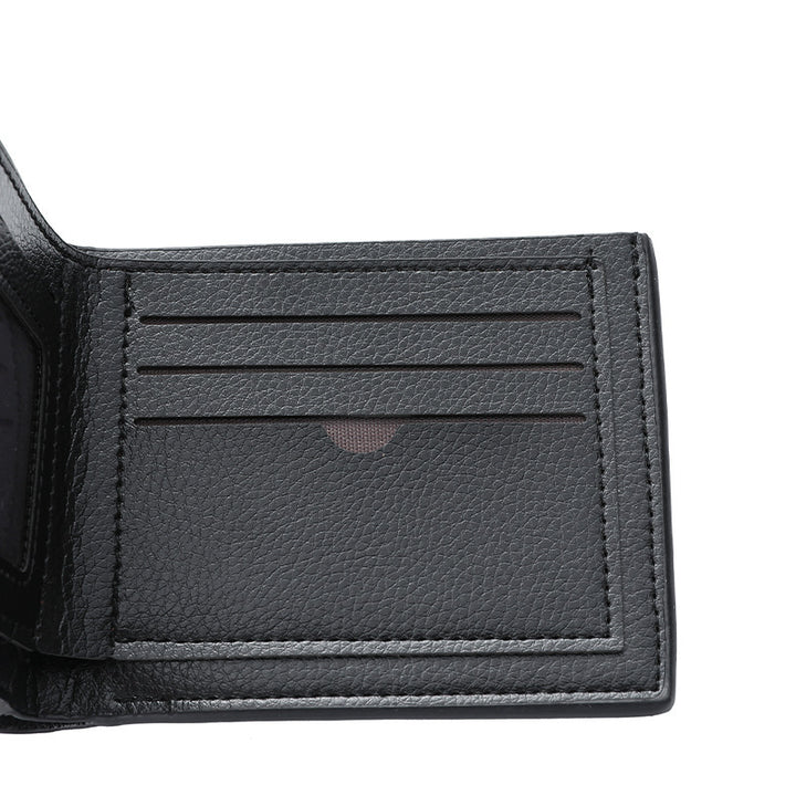 Textured Bi-Fold Leather Wallet Bowlift