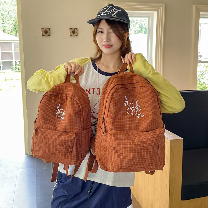 Casual Checked Patterned Backpack Bowlift