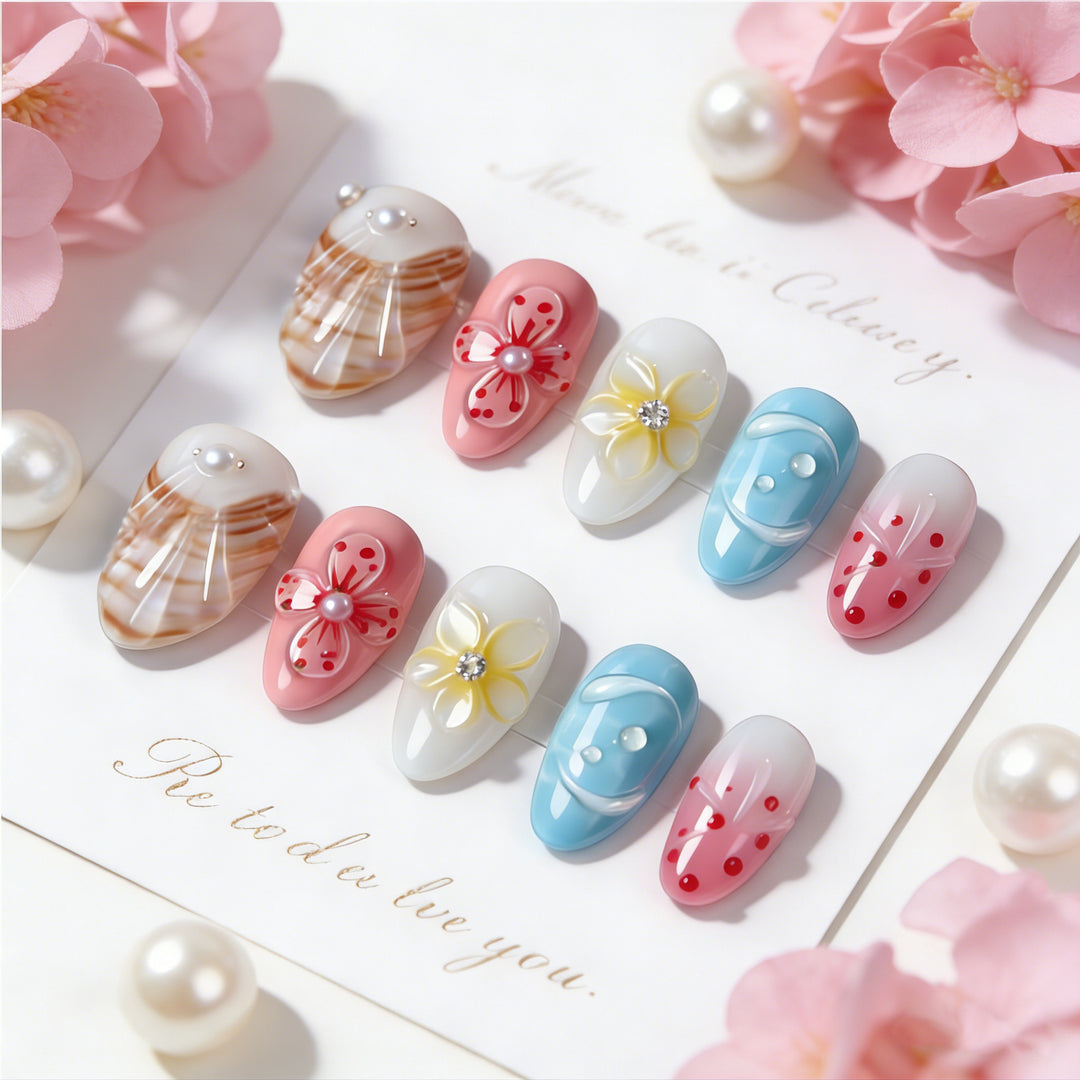 Art nail set in elaborate design Bowlift
