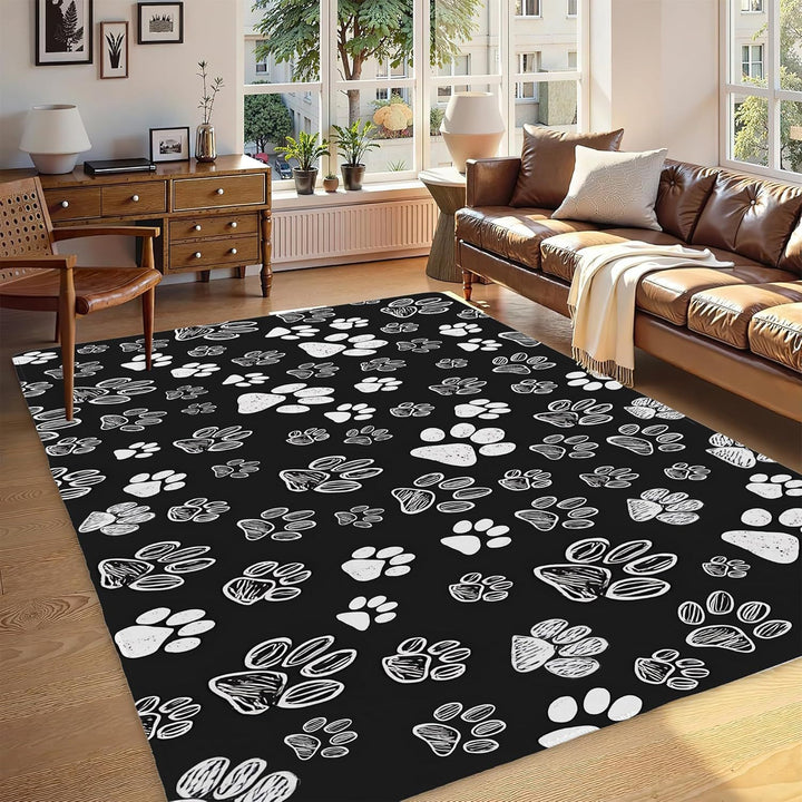 Abstract Leaf Print Area Rug