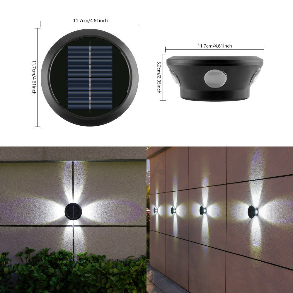 Outdoor Solar Wall Light Multi-Beam LED Decorative Accent Bowlift