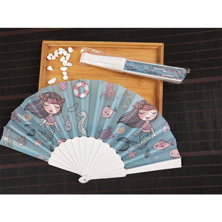 Ladies decorative fan with shimmering shell pattern Bowlift