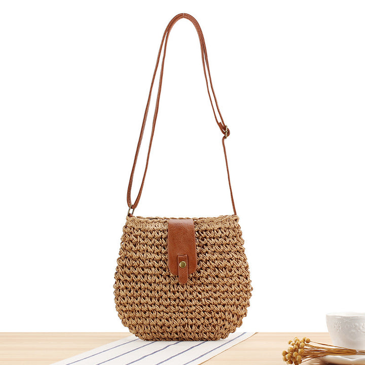 Braided shoulder bag with leather accents Bowlift