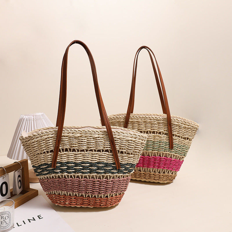 Stylish basket bag with sturdy leather handles Bowlift
