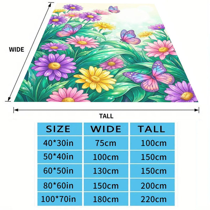Vibrant Floral Print Throw Blanket