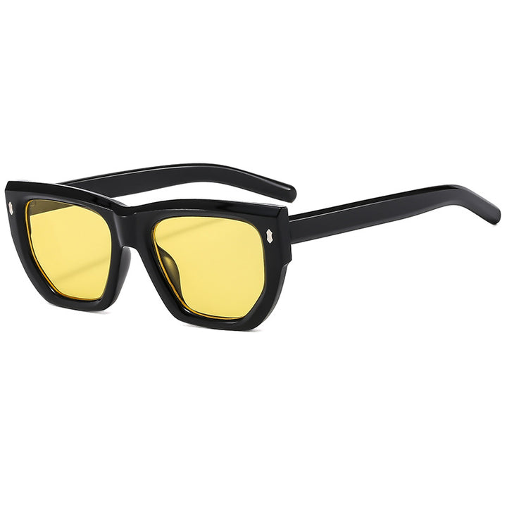 Women's designer sunglasses with modern geometric frame and UV protection Bowlift