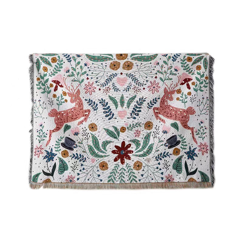 Floral Patterned Cozy Knit Throw Blanket