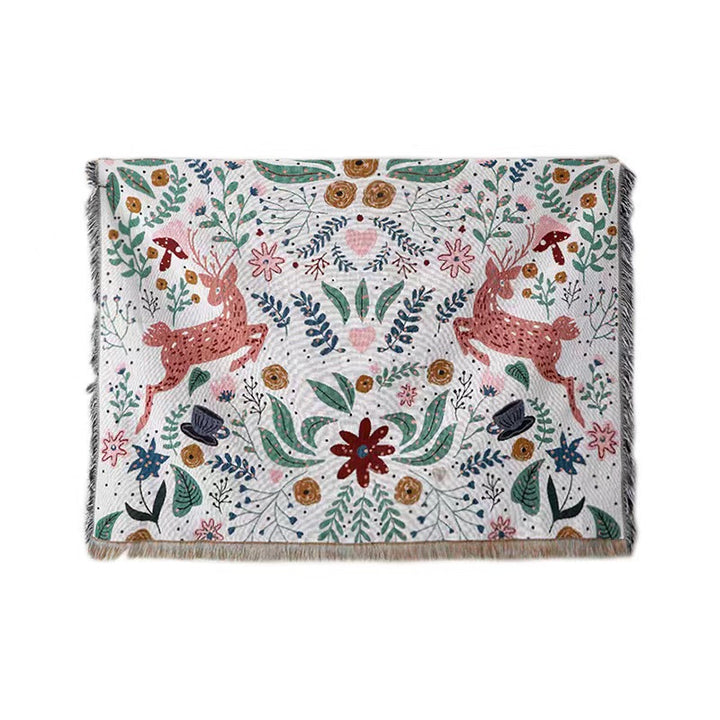 Floral Patterned Cozy Knit Throw Blanket