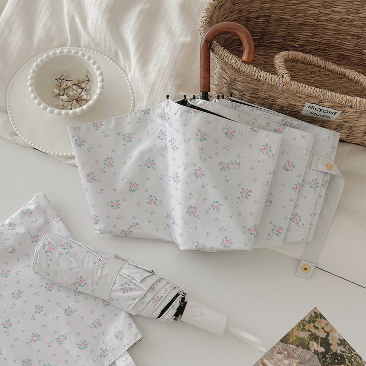 Women's Foldable Umbrella with Floral Pattern Bowlift