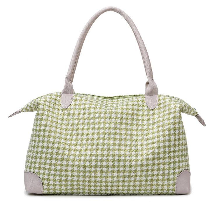 Stylish Houndstooth Satchel