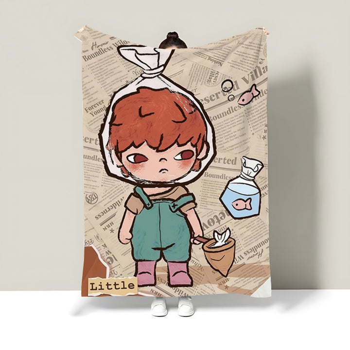 Cartoon-Themed Decorative Blanket