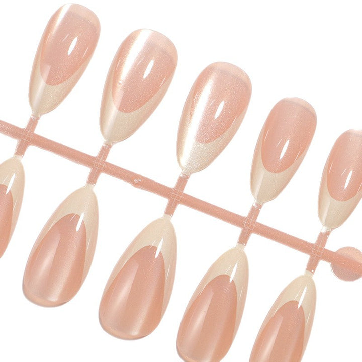 Glossy Long Almond-Shaped Press-On Nail Set Bowlift