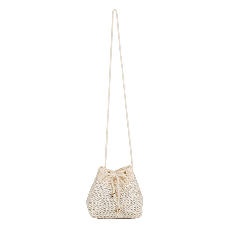 Bohemian-Inspired Woven Mini Drawstring Bag Bowlift