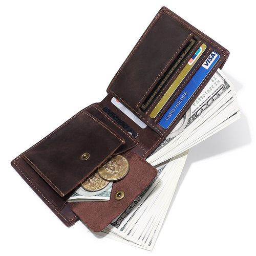 Premium Leather Bi-Fold Coin Wallet
