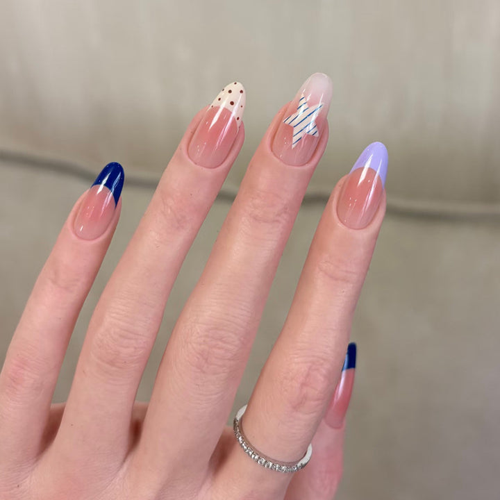 Artistic Press-On Nail Set with Modern Designs Bowlift