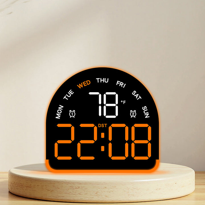 Digital alarm clock with temperature and day of the week display Bowlift