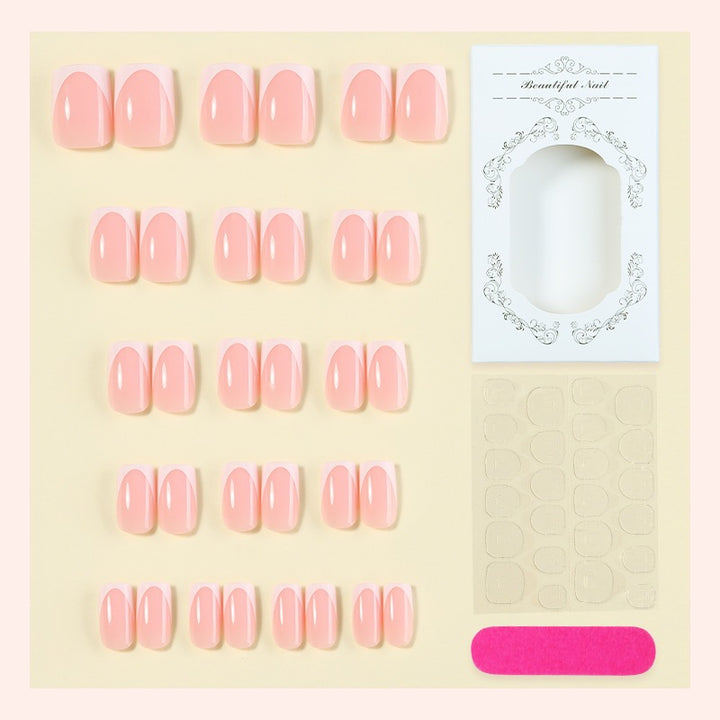 Acrylic nail set with elegant French tips and nourishing accessories Bowlift