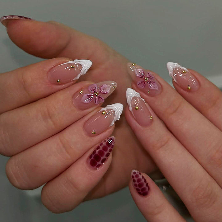 Floral Art Press-On Nail Tips Bowlift