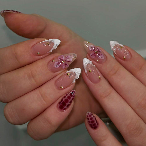 Floral Art Press-On Nail Tips Bowlift