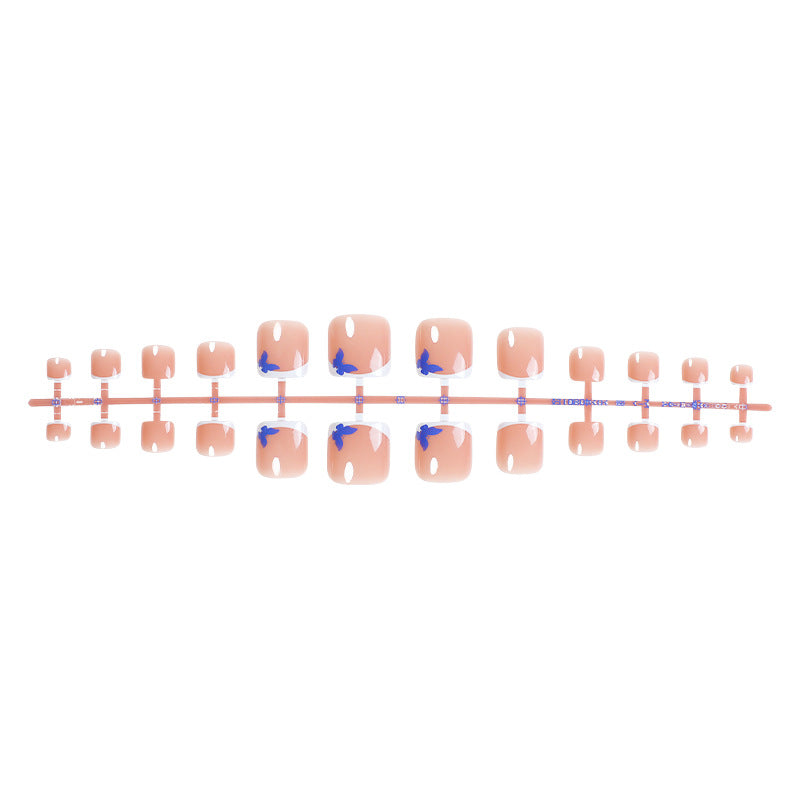 Elegant Press-On Nail Set with Whimsical Butterfly Designs Bowlift