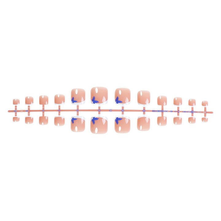 Elegant Press-On Nail Set with Whimsical Butterfly Designs Bowlift