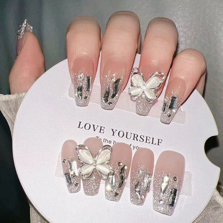 Premium Glittering Press-On Nail Extensions Bowlift
