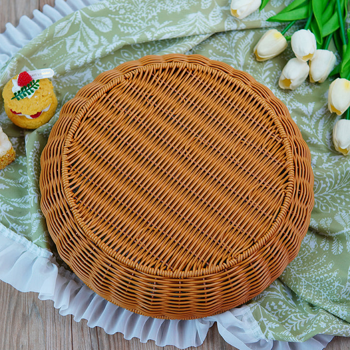 Women's round basket made of braided material Bowlift