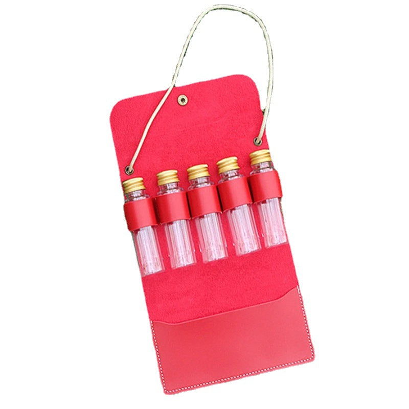 Refillable Glass Perfume Atomizer Trio with Leather Carry Case Bowlift