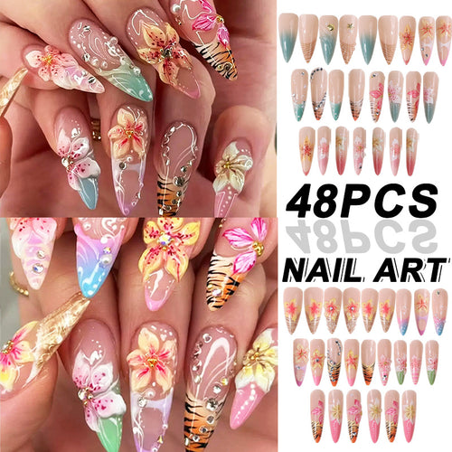 Premium Decorative Press-On Nail Set Bowlift