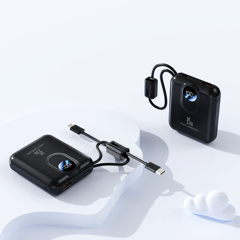 Power bank with fast charging function and integrated charging cables Bowlift