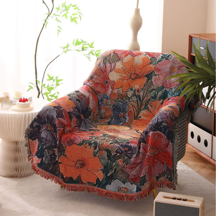 Floral Woven Throw Blanket