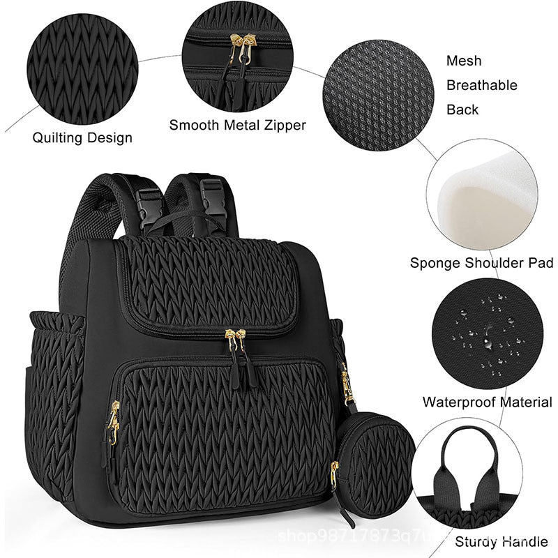 Fashionable backpack with textured upper material Bowlift