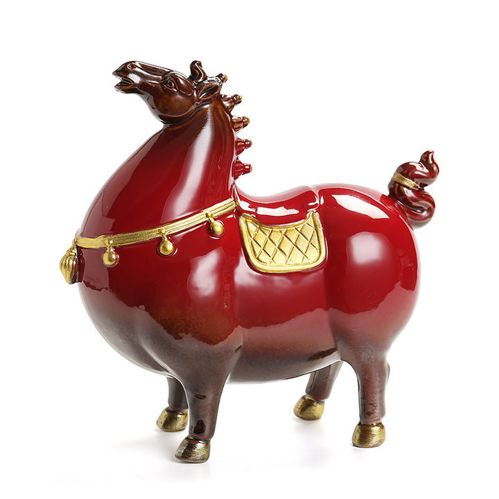 Decorative ceramic horse Bowlift