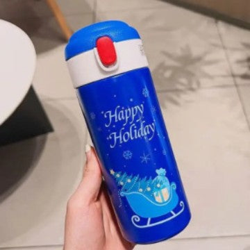 Women's thermos bottle with cute Christmas design Bowlift