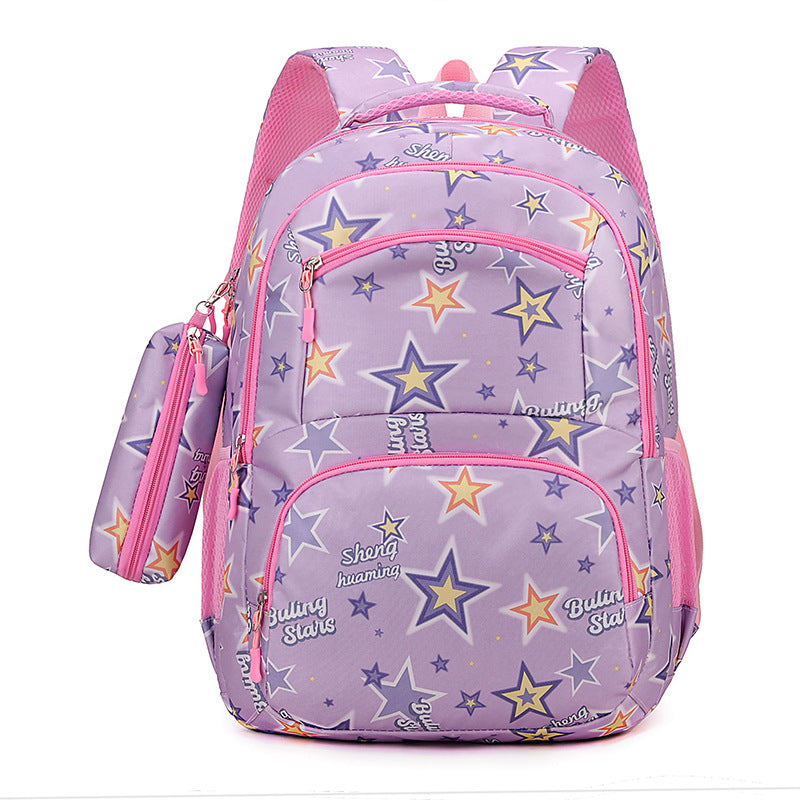 Colorful Star Print School Backpack