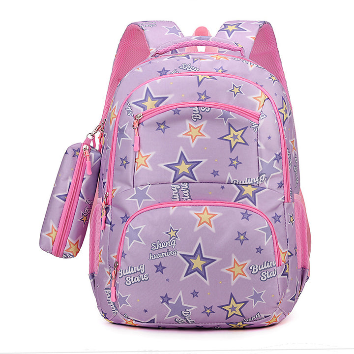 Colorful Star Print School Backpack